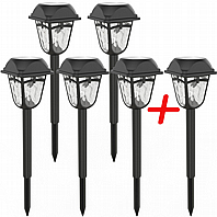 תאורה סולארית לגינה 1+5 מתנה דגם פגודה מחליף צבעים / לבן חם
