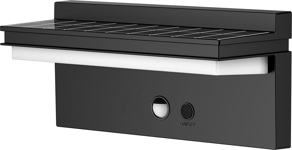 תאורה סולארית לקיר מאירה בגוון לבן קר עם אפשרות להפעלת חיישן תנועה תאורה סולארית לקיר מאירה בגוון לבן קר עם אפשרות להפעלת חיישן תנועה