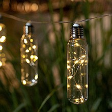 גרילנדה לד סולארית לגינה ולמרפסת 8 מנורות ארוכות עם חוט לד בלבן חם