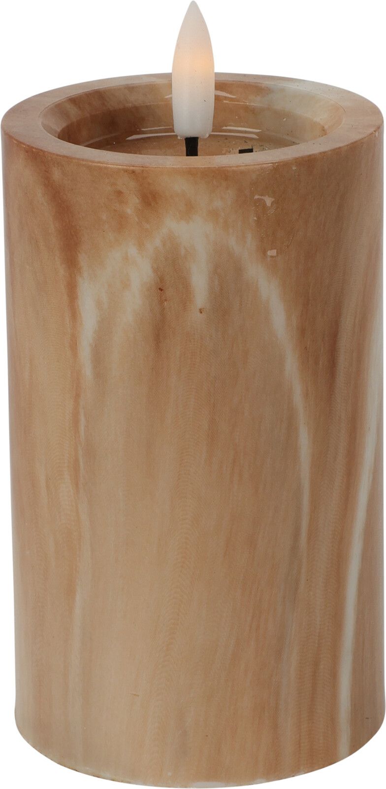 נר לד בעיצוב שיש עם להבה באור צהוב מופעל עם סוללות נר לד בעיצוב שיש עם להבה באור צהוב מופעל עם סוללות